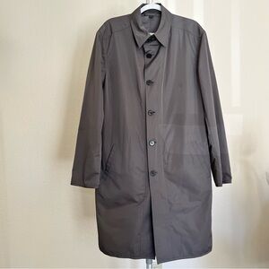 Z Zegna Lightweight Grey Belted Trench Coat Grey Size L